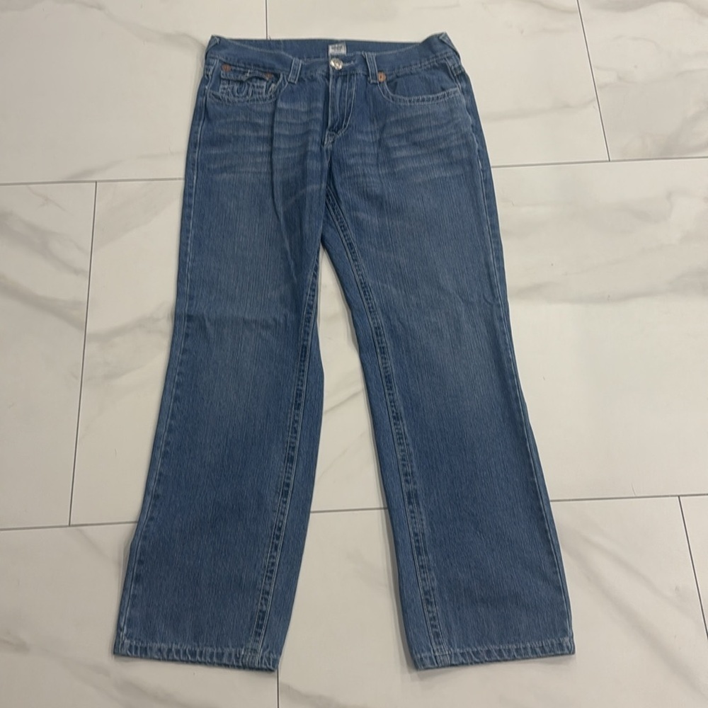 RARE True Religion USA Joey Super T Striaght Leg Denim Jeans.  Sz 36